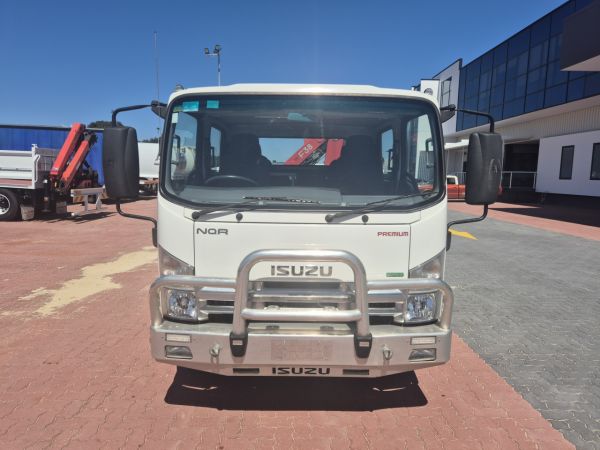 2014 Isuzu NQR450 Crane Truck AMT Crew Tray and Crane image