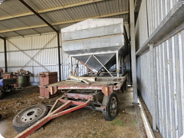 Custom Fabricated Trailer With Grain Bin image