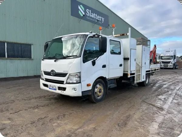 2014 Hino 300 917 Series 2 C/Cab Wide 4x2 Tray Truck image
