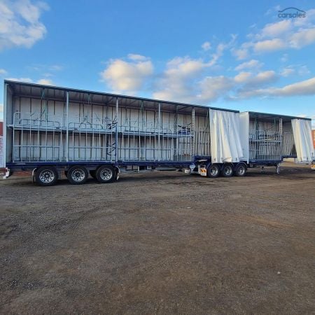 2023 Maxitrans Bdouble drop deck tautliners with mezz and gates image